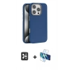MARSİLYAN™- iPhone 16 Pro Max Kılıf Zirve Modern Prime - Siyah 3D Antistatik Seramik Nano Ekran Koruyucu + PVD Metal Kamera Lens - SH