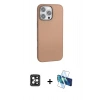 MARSİLYAN™- iPhone 16 Pro Max Kılıf Zirve Modern Prime - Siyah 3D Antistatik Seramik Nano Ekran Koruyucu + PVD Metal Kamera Lens - SH