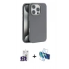 MARSİLYAN™- iPhone 16 Pro Max Kılıf Zirve Modern Prime - Siyah 3D Antistatik Seramik Nano Ekran Koruyucu + Bilvis Titan Kamera Lens - TMGI