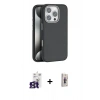 MARSİLYAN™- iPhone 16 Pro Max Kılıf Zirve Modern Prime - Siyah Bilvis 3D Cam Ekran Koruyucu + Bilvis Titan Kamera Lens - TMGI