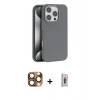 MARSİLYAN™- iPhone 16 Pro Max Kılıf Zirve Modern Prime - Siyah Bilvis 3D Cam Ekran Koruyucu + Çöl Titanyum Pers Alüminyum Kamera Lens