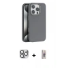 MARSİLYAN™- iPhone 16 Pro Max Kılıf Zirve Modern Prime - Siyah Bilvis 3D Cam Ekran Koruyucu + Pers Alüminyum Kamera Lens - GI