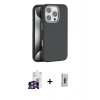MARSİLYAN™- iPhone 16 Pro Max Kılıf Zirve Modern Prime - Siyah Bilvis 3D Cam Ekran Koruyucu + Bilvis Titan Kamera Lens - GS
