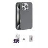 MARSİLYAN™- iPhone 16 Pro Max Kılıf Zirve Modern Prime - Siyah Bilvis 3D Cam Ekran Koruyucu + Bilvis Titan Kamera Lens - GS