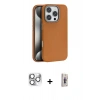 MARSİLYAN™- iPhone 16 Pro Max Kılıf Zirve Modern Prime - Siyah Bilvis 3D Cam Ekran Koruyucu + Pers Alüminyum Kamera Lens - GS