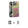 MARSİLYAN™- iPhone 16 Pro Max Kılıf Zirve Modern Prime - Siyah Bilvis 3D Cam Ekran Koruyucu + PVD Metal Kamera Lens - GS