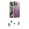 MARSİLYAN™- iPhone 16 Pro Max Kılıf Zirve Modern Prime - Siyah Bilvis 3D Cam Ekran Koruyucu + Natural Grey Raze Metal Kamera Lens