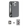 MARSİLYAN™- iPhone 16 Pro Max Kılıf Zirve Modern Prime - Siyah Bilvis 3D Mat Cam Ekran Koruyucu + PVD Metal Kamera Lens - GD