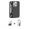 MARSİLYAN™- iPhone 16 Pro Max Kılıf Zirve Modern Prime - Siyah Bilvis 3X AR Hayalet Cam Ekran Koruyucu + Bilvis Titan Kamera Lens - TMGI