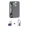 MARSİLYAN™- iPhone 16 Pro Max Kılıf Zirve Modern Prime - Siyah Bilvis 3X AR Hayalet Cam Ekran Koruyucu + Bilvis Titan Kamera Lens - SH