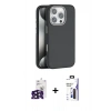 MARSİLYAN™- iPhone 16 Pro Max Kılıf Zirve Modern Prime - Siyah Bilvis 3X AR Hayalet Cam Ekran Koruyucu + Bilvis Titan Kamera Lens - SH