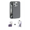 MARSİLYAN™- iPhone 16 Pro Max Kılıf Zirve Modern Prime - Siyah Bilvis 3X AR Hayalet Cam Ekran Koruyucu + Bilvis Titan Kamera Lens - GS