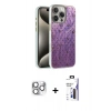 MARSİLYAN™- iPhone 16 Pro Max Kılıf Zirve Modern Prime - Siyah Bilvis 3X AR Hayalet Cam Ekran Koruyucu + Pers Alüminyum Kamera Lens - GS