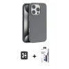 MARSİLYAN™- iPhone 16 Pro Max Kılıf Zirve Modern Prime - Siyah Bilvis 3X AR Hayalet Cam Ekran Koruyucu + PVD Metal Kamera Lens - SH