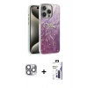 MARSİLYAN™- iPhone 16 Pro Max Kılıf Zirve Modern Prime - Siyah Bilvis 3X AR Hayalet Cam Ekran Koruyucu + Pers Alüminyum Kamera Lens - GI