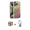 MARSİLYAN™- iPhone 16 Pro Max Kılıf Zirve Modern Prime - Siyah Bilvis 3X AR Hayalet Cam Ekran Koruyucu + Pers Alüminyum Kamera Lens - CLTM