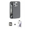 MARSİLYAN™- iPhone 16 Pro Max Kılıf Zirve Modern Prime - Siyah Bilvis 3X AR Hayalet Cam Ekran Koruyucu + PVD Metal Kamera Lens - GD