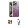 MARSİLYAN™- iPhone 16 Pro Max Kılıf Zirve Modern Prime - Siyah Bilvis 3X AR Hayalet Cam Ekran Koruyucu + Pers Alüminyum Kamera Lens - CLTM