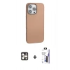 MARSİLYAN™- iPhone 16 Pro Max Kılıf Zirve Modern Prime - Siyah Bilvis 3X AR Hayalet Cam Ekran Koruyucu + PVD Metal Kamera Lens - GD