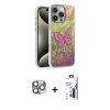 MARSİLYAN™- iPhone 16 Pro Max Kılıf Zirve Modern Prime - Siyah Bilvis 3X AR Hayalet Cam Ekran Koruyucu + Pers Alüminyum Kamera Lens - GI