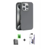 MARSİLYAN™- iPhone 16 Pro Max Kılıf Zirve Modern Prime - Siyah Bilvis 3X AR Hayalet Cam Ekran Koruyucu + Raze Metal Kamera Lens - SH