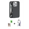 MARSİLYAN™- iPhone 16 Pro Max Kılıf Zirve Modern Prime - Siyah Bilvis 3X AR Hayalet Cam Ekran Koruyucu + Raze Metal Kamera Lens - NLGY