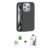 MARSİLYAN™- iPhone 16 Pro Max Kılıf Zirve Modern Prime - Siyah Bilvis 3X AR Hayalet Cam Ekran Koruyucu + Raze Metal Kamera Lens - BZ