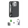 MARSİLYAN™- iPhone 16 Pro Max Kılıf Zirve Modern Prime - Siyah Bilvis 3X AR Hayalet Cam Ekran Koruyucu + Raze Metal Kamera Lens - SH