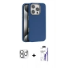 MARSİLYAN™- iPhone 16 Pro Max Kılıf Zirve Modern Prime - Siyah Bilvis 3X AR HD Cam Ekran Koruyucu + Pers Alüminyum Kamera Lens - GS