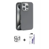 MARSİLYAN™- iPhone 16 Pro Max Kılıf Zirve Modern Prime - Siyah Bilvis 3X AR HD Cam Ekran Koruyucu + Pers Alüminyum Kamera Lens - GS