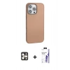 MARSİLYAN™- iPhone 16 Pro Max Kılıf Zirve Modern Prime - Siyah Bilvis 3X AR HD Cam Ekran Koruyucu + PVD Metal Kamera Lens - GD