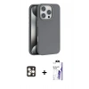 MARSİLYAN™- iPhone 16 Pro Max Kılıf Zirve Modern Prime - Siyah Bilvis 3X AR HD Cam Ekran Koruyucu + PVD Metal Kamera Lens - GD