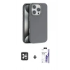 MARSİLYAN™- iPhone 16 Pro Max Kılıf Zirve Modern Prime - Siyah Bilvis 3X AR HD Cam Ekran Koruyucu + PVD Metal Kamera Lens - SH