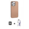 MARSİLYAN™- iPhone 16 Pro Max Kılıf Zirve Modern Prime - Siyah Bilvis 3X AR HD Cam Ekran Koruyucu + PVD Metal Kamera Lens - SH