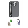 MARSİLYAN™- iPhone 16 Pro Max Kılıf Zirve Modern Prime - Siyah Bilvis 3X AR HD Cam Ekran Koruyucu + Raze Metal Kamera Lens - CLTM