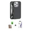 MARSİLYAN™- iPhone 16 Pro Max Kılıf Zirve Modern Prime - Siyah Bilvis 3X AR HD Cam Ekran Koruyucu + Raze Metal Kamera Lens - CLTM