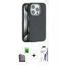 MARSİLYAN™- iPhone 16 Pro Max Kılıf Zirve Modern Prime - Siyah Bilvis 3X AR HD Cam Ekran Koruyucu + Raze Metal Kamera Lens - SH