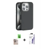 MARSİLYAN™- iPhone 16 Pro Max Kılıf Zirve Modern Prime - Siyah Bilvis 3X AR HD Cam Ekran Koruyucu + Raze Metal Kamera Lens - NLGY
