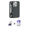 MARSİLYAN™- iPhone 16 Pro Max Kılıf Zirve Modern Prime - Siyah Bilvis 5in1 3D Magic Cam Ekran Koruyucu + Bilvis Titan Kamera Lens - TMGI