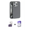 MARSİLYAN™- iPhone 16 Pro Max Kılıf Zirve Modern Prime - Siyah Bilvis 5in1 3D Magic Cam Ekran Koruyucu + Bilvis Titan Kamera Lens - GS