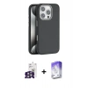 MARSİLYAN™- iPhone 16 Pro Max Kılıf Zirve Modern Prime - Siyah Bilvis 5in1 3D Magic Cam Ekran Koruyucu + Bilvis Titan Kamera Lens - GS
