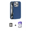 MARSİLYAN™- iPhone 16 Pro Max Kılıf Zirve Modern Prime - Siyah Bilvis 5in1 3D Magic Cam Ekran Koruyucu + Gold PVD Metal Kamera Lens