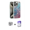 MARSİLYAN™- iPhone 16 Pro Max Kılıf Zirve Modern Prime - Siyah Bilvis 5in1 3D Magic Cam Ekran Koruyucu + Gri Pers Alüminyum Kamera Lens