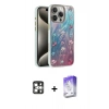 MARSİLYAN™- iPhone 16 Pro Max Kılıf Zirve Modern Prime - Siyah Bilvis 5in1 3D Magic Cam Ekran Koruyucu + PVD Metal Kamera Lens - GS