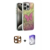MARSİLYAN™- iPhone 16 Pro Max Kılıf Zirve Modern Prime - Siyah Bilvis 5in1 3D Magic Cam Ekran Koruyucu + Pers Alüminyum Kamera Lens - CLTM