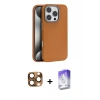 MARSİLYAN™- iPhone 16 Pro Max Kılıf Zirve Modern Prime - Siyah Bilvis 5in1 3D Magic Cam Ekran Koruyucu + Pers Alüminyum Kamera Lens - CLTM
