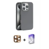 MARSİLYAN™- iPhone 16 Pro Max Kılıf Zirve Modern Prime - Siyah Bilvis 5in1 3D Magic Cam Ekran Koruyucu + Pers Alüminyum Kamera Lens - CLTM