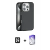 MARSİLYAN™- iPhone 16 Pro Max Kılıf Zirve Modern Prime - Siyah Bilvis 5in1 3D Magic Cam Ekran Koruyucu + PVD Metal Kamera Lens - SH