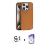 MARSİLYAN™- iPhone 16 Pro Max Kılıf Zirve Modern Prime - Siyah Bilvis 5in1 3D Magic Cam Ekran Koruyucu + Pers Alüminyum Kamera Lens - GS