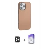MARSİLYAN™- iPhone 16 Pro Max Kılıf Zirve Modern Prime - Siyah Bilvis 5in1 3D Magic Cam Ekran Koruyucu + PVD Metal Kamera Lens - SH